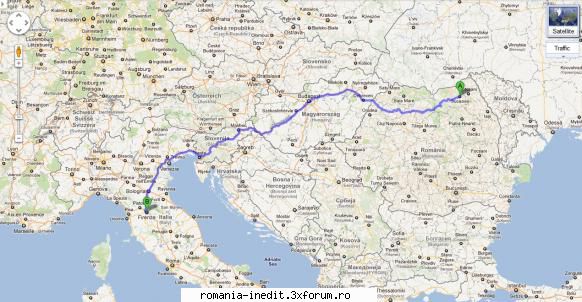 ruta romania italia ruta cea mai rapida este prin ajunge jur 800 ron.avand vedere cam 1600 parcurs,