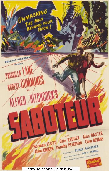 direct download saboteur (1942)a man wrongly accused sabotaging american munitions plant during wwii